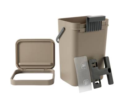 Pattumiera Gino - per rifiuti organici - 24 x 19 x 35,5 cm - 12 lt - marrone - Perfetto - 29126 - 8052474291264 - DMwebShop - 1