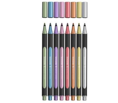 Pennarello Metallic Liner 020 - punta 1 - 2 mm - colori assortiti - conf. 8 pezzi - Schneider - P700296 - 4004675153883 - DMwebShop - 1
