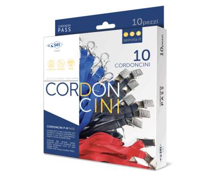 Cordoncino Pass M - raso - lunghezza 85 cm - rosso - conf. 50 pezzi - Sei Rota - 62008212 - 8004972025186 - DMwebShop - 1