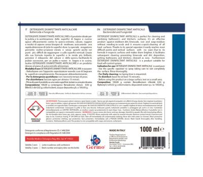 Detergente disinfettante anticalcare - senza profumo - 1 lt - Tekna - k010 - 8009110025912 - DMwebShop - 2