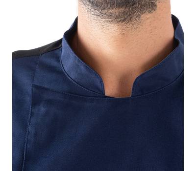 Giacca cuoco Thiago - da uomo - manica corta - taglia L - blu - Giblor's - Q8GX0103-Z48-L - 8058045581604 - DMwebShop - 3