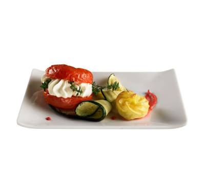 Piatto rettangolare - 28,6 x 18 x 2,8 cm - melamina - bianco - Leone - T8158 - 8024112005960 - DMwebShop - 1