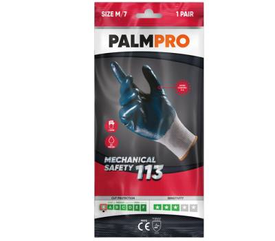 Guanti mechanical Safety Palmpro 113 - per ambienti oleosi - taglia L - grigio-blu - Icoguanti - NNTQ113/L(8) - 8005830009201 - DMwebShop - 1