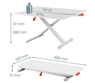 Postazione Sit e Stand Ergo Cosy - da scrivania con vassoio - Leitz - 65320085 - 4002432129430 - DMwebShop - 1
