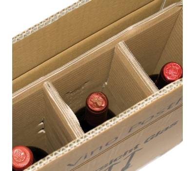 Scatola Wine Pack - 3 bottiglie - 30,5 x 10,8 x 36,8 cm - cartone doppia onda - avana - conf. 10 pezzi - Bong Packaging - 222103110 - 4250414105884 - DMwebShop - 2