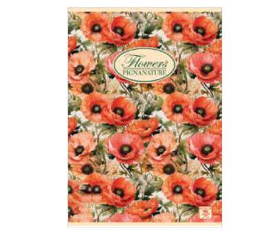Quaderno Nature Flowers - A5 - 1 rigo - 42 fogli - 80 gr - conf. 10 pezzi - Pigna - 02088351R - 8005235510364 - DMwebShop - 8