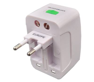 Adattatore da viaggio universale bianco - MKC - 492519362 - 8006012370713 - DMwebShop - 1