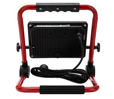 Proiettore da cantiere Waingro - con staffa e cavo 3 mt e griglia - 50 W - rosso - Velamp - IS766 - 8003910106635 - DMwebShop - 1