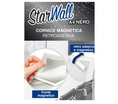 Cornice magnetica retroadesiva Starwall - A4 - nero - Starline - STL6431A4NERO - 8025133125019 - DMwebShop - 1