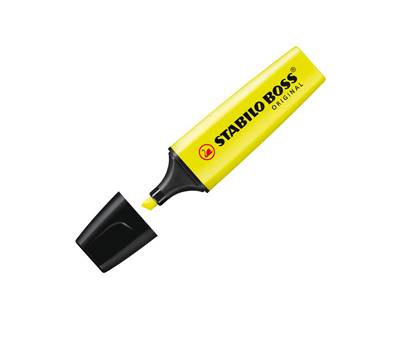Evidenziatore Boss Original - punta a scalpello - tratto 2 - 5 mm - giallo 24 - conf. 10 pezzi - Stabilo - 70/24 - 4006381333627 - DMwebShop