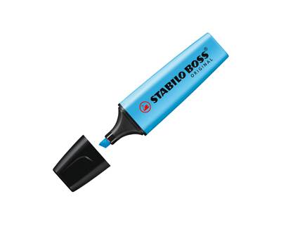Evidenziatore Boss Original - punta a scalpello - tratto 2 - 5 mm - blu 31 - conf. 10 pezzi - Stabilo - 70/31 - 4006381333634 - DMwebShop