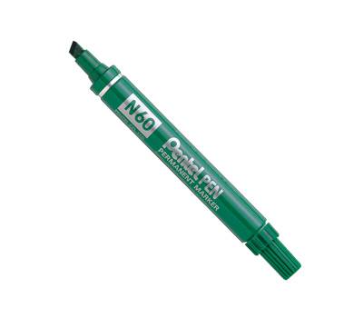 Marcatore permanente N60 - punta scalpello - verde - Pentel - N60-D - 3474370160041 - DMwebShop
