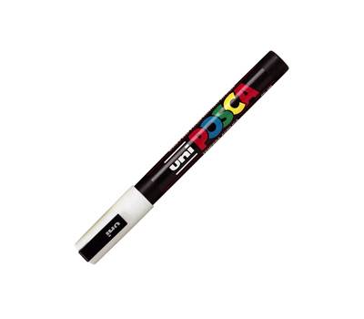 Marcatore a base d'acqua Uni Posca PC3M - punta fine - 0,9 - 1,3 mm - bianco - Uni Mitsubishi - M PC3M BI - 8007404080432 - DMwebShop