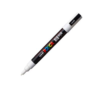Marcatore a base d'acqua Uni Posca PC3M - punta fine - 0,9 - 1,3 mm - bianco - Uni Mitsubishi - M PC3M BI - 8007404080432 - DMwebShop