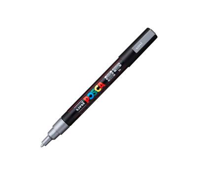 Marcatore a base d'acqua Uni Posca PC3M - punta fine - 0,9 - 1,3 mm - argento - Uni Mitsubishi - M PC3M ARG - 4902778915936 - DMwebShop