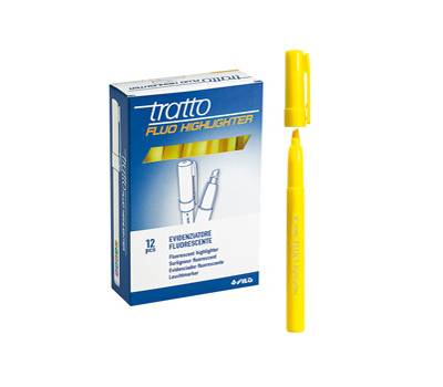 Evidenziatore fluo Highlighter - punta a scalpello - giallo - conf. 12 pezzi - Tratto - 733001 - 8000825733611 - DMwebShop