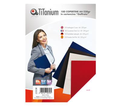 Copertine rilegatura - A4 - 230 gr - cartoncino goffrato - blu - scatola 100 pezzi - Titanium - PB250-11T - 8025133097279 - DMwebShop