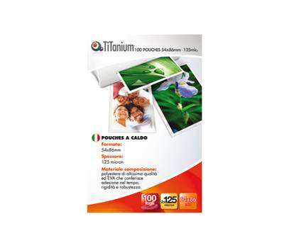 Pouches - credit card - 54 x 86 mm - 2 x 125 micron - conf. 100 pezzi - Titanium - PP525-07T - 8025133034847 - DMwebShop