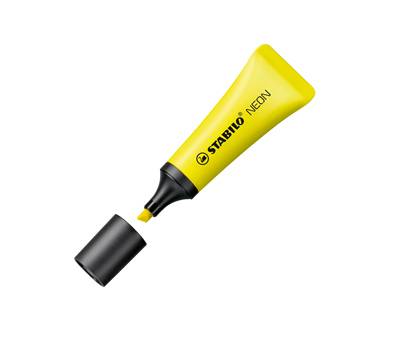 Evidenziatore Neon - punta a scalpello - tratto 2 - 5 mm - colore giallo - conf. 10 pezzi - Stabilo - 72/24 - 4006381401104 - DMwebShop