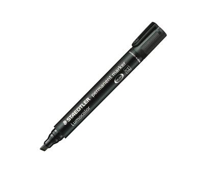Marcatore Lumocolor Permanent 350 punta a scalpello tratto 2,5 mm nero - 4475