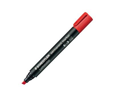 Marcatore Lumocolor Permanent 350 punta a scalpello tratto 2,5 mm rosso - 6868