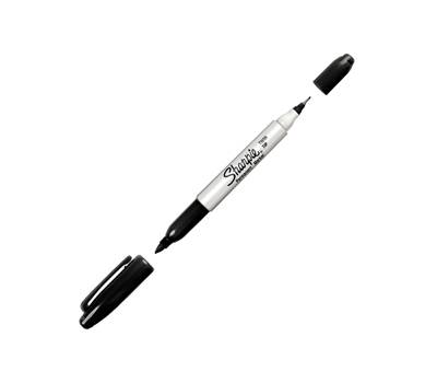 Marcatore Permanente Twin tip doppia punta una punta fine 1 mm nero - 5036