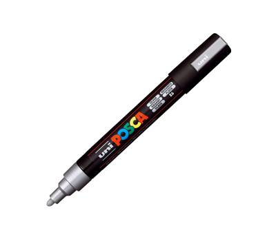 Marcatore a base d acqua Uni Posca PC5M punta tonda media 1,8,2 - 5 mm argento Uni Mitsubishi - 6537