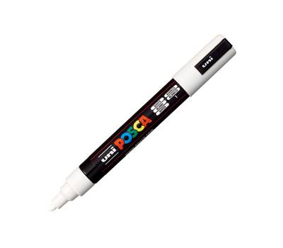 Marcatore a base d acqua Uni Posca PC5M punta tonda media 1,8,2 - 5 mm inchiostro bianco Uni Mitsubishi - 2989