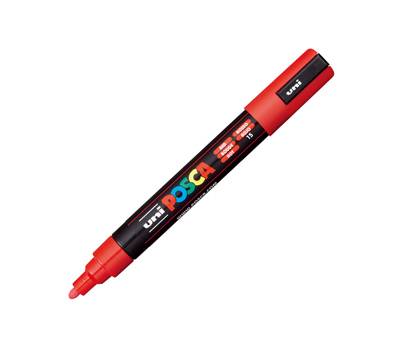 Marcatore a base d acqua Uni Posca PC5M punta tonda media 1,8,2 - 5 mm rosso Uni Mitsubishi - 6265