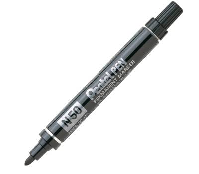 Marcatore permanente Nero Pentel N50 Punta Tonda Inchiostro Resistente N50-A - 2872
