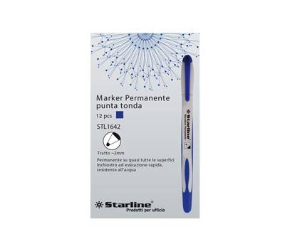 Marcatore permanente punta tonda 2 mm blu - 2819