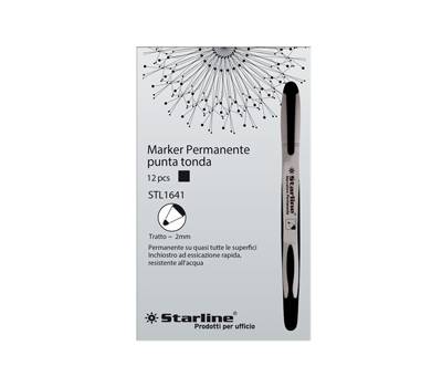 Marcatore permanente punta tonda 2 mm nero - 2824