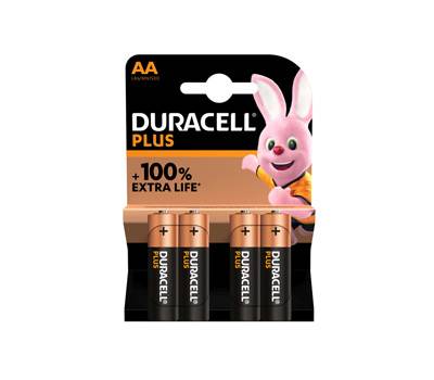 Pile Stilo AA Alcaline Duracell AA Plus100 - 4 Pezzi 1,5V DU0101 - 4002