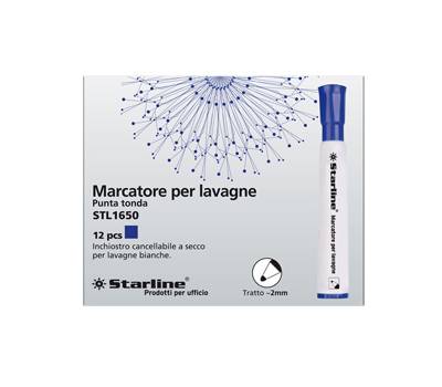 Marcatore per lavagne cancellabili - punta tonda - 2 mm - blu - conf. 12 pezzi - Starline - STL1650. - 8025133021090 - DMwebShop