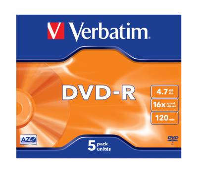 Scatola 5 DVD-R - Jewel case - serigrafato - 4,7 Gb - Verbatim - 43519 - 23942435198 - DMwebShop