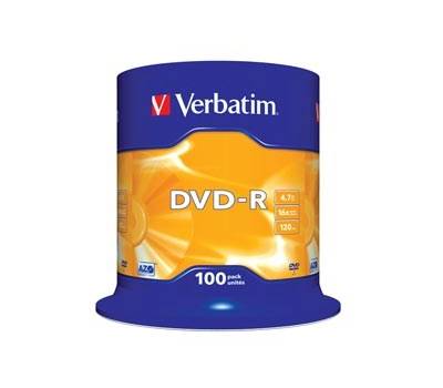 Scatola 100 DVD-R - serigrafato - 4,7 Gb - Verbatim - 43549 - 23942435495 - DMwebShop