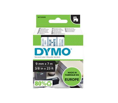 Nastro D1 409140 - 9 mm x 7 mt - blu-bianco - Dymo - S0720690 - 5411313409148 - DMwebShop