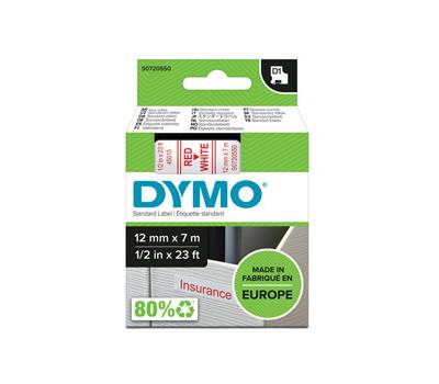 Nastro D1 450150 - 12 mm x 7 mt - rosso-bianco - Dymo - S0720550 - 5411313450157 - DMwebShop