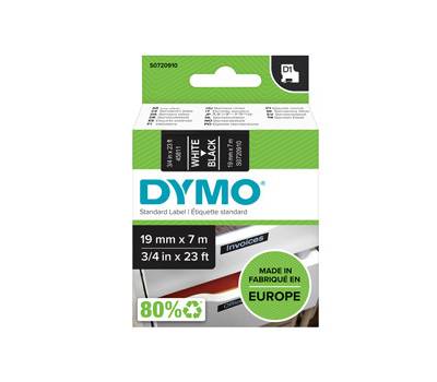 Nastro D1 458110 - 19 mm x 7 mt - bianco-nero - Dymo - S0720910 - 5411313452212 - DMwebShop