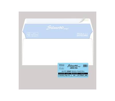 Busta Silver90 Strip FSC - bianca - internografata - senza finestra - 110 x 230 mm - 90 gr - conf. 500 pezzi - Pigna - 0170569AM - 8059020920869 - DMwebShop