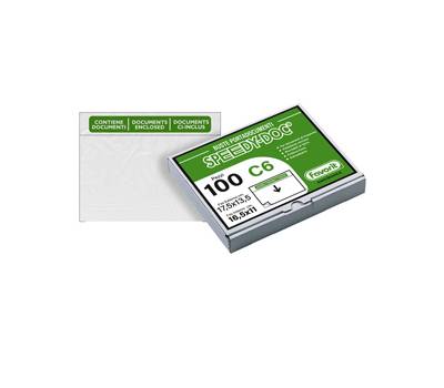 Busta adesiva - Speedy Doc - con stampa CONTIENE DOCUMENTI - formato C6 (16,5 x 11 cm) - PPL/PE - conf. 100 pezzi - Favorit - 100500100 - 8006779293850 - DMwebShop