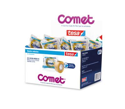 Nastro adesivo - 19 mm x 33 mt - cellophane - trasparente - conf. 24 pezzi - Comet - 64160-00029-01 - 4042448835123 - DMwebShop