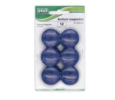Bottoni magnetici - blu - Ø 30 mm - blister 12 pezzi - Lebez - MR-30-BL - 8007509002414 - DMwebShop