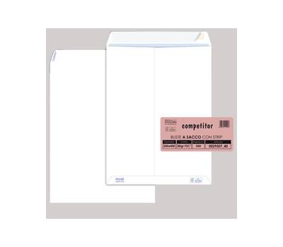 Busta sacco COMPETITOR FSC bianca strip adesivo - 300 x 400 mm - 80 gr - conf. 500 pezzi - Pigna - 002950740 - 8006873159007 - DMwebShop