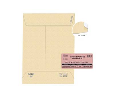 Busta sacco Multi Strip Large - avana - carta riciclata - 30 x 40 x 4 cm - 120 gr - conf. 250 pezzi - Pigna - 065526940 - 8006873106315 - DMwebShop