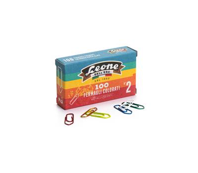 Fermagli metallizzati - lunghezza 26 mm - n. 2 - colori assortiti - scatola 100 pezzi - conf. 10 pezzi - Leone dell'era - FX10 - 8007979001313 - DMwebShop