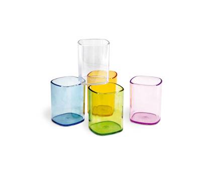Portapenne a bicchiere - 6,5 x 6,5 x 9,5 cm - trasparente viola - Arda - TR4111VI - 8003438411228 - DMwebShop