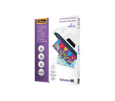 Pouches Enhance80 - A3 - 303 x 426 mm - 2 x 80 micron - scatola 100 pezzi - Fellowes - 5306207 - 77511530623 - DMwebShop
