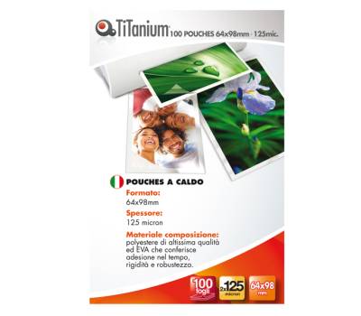 Pouches key card - 64 x 98 mm - 2 x 125 micron - conf. 100 pezzi - Titanium - PP525-09T - 8025133034861 - DMwebShop
