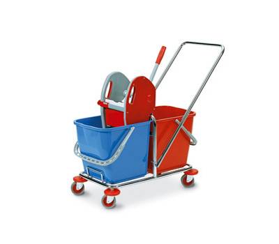 Carrello Tucson a doppia vasca - 63 x 35 x 90 cm - 25+25 lt - con strizzatore e ruote snodate - In Factory - 0470B - 8000957047020 - DMwebShop
